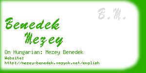 benedek mezey business card